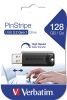 VERBATIM Pendrive, 128GB, USB 3.2, VERBATIM "Pinstripe", fekete