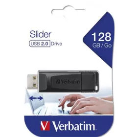   VERBATIM Pendrive, 128GB, USB 2.0, VERBATIM "Slider", fekete