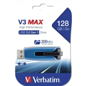   VERBATIM Pendrive, 128GB, USB 3.2, 175/80 MB/s, VERBATIM "V3 MAX", kék-fekete