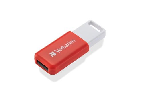 VERBATIM Pendrive, 16GB, USB 2.0, VERBATIM "Databar", piros