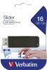 VERBATIM Pendrive, 16GB, USB 2.0, VERBATIM "Slider", fekete