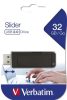 VERBATIM Pendrive, 32GB, USB 2.0, VERBATIM "Slider", fekete