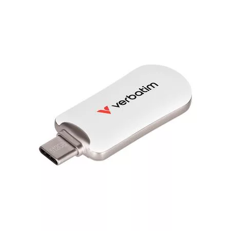 VERBATIM Pendrive, 512GB, USB-C 3.2 Gen1, VERBATIM "Plectra", fehér