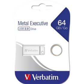   VERBATIM Pendrive, 64GB, USB 2.0,  VERBATIM "Executive Metal", ezüst