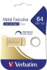 VERBATIM Pendrive, 64GB, USB 3.2, VERBATIM "Executive Metal", arany