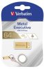 VERBATIM Pendrive, 64GB, USB 3.2, VERBATIM "Executive Metal", arany