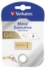 VERBATIM Pendrive, 64GB, USB 3.2, VERBATIM "Executive Metal", arany