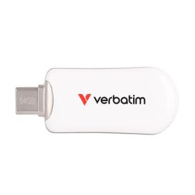   VERBATIM Pendrive, 64GB, USB-C 3.2 Gen1, VERBATIM "Plectra", fehér
