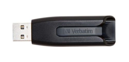 VERBATIM Pendrive, 64GB, USB 3.2, 80/25 MB/s, VERBATIM "V3", fekete-szürke