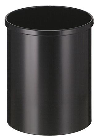 VEPA BINS Nyitott tetejű szemetes, fém, 15 l, VEPA BINS, fekete