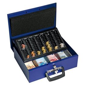   WEDO Pénzkazetta, Euro bankjegyekhez és érmékhez, 35,5x27,5x10 cm, WEDO "UNIVERSA", kék