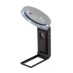   WEDO Nagyító, 90 mm, kihajtható állvánnyal, LED fénnyel, WEDO, fekete/fehér