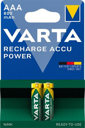 VARTA Tölthető elem, AAA mikro, 2x800 mAh, előtöltött, VARTA "Power"