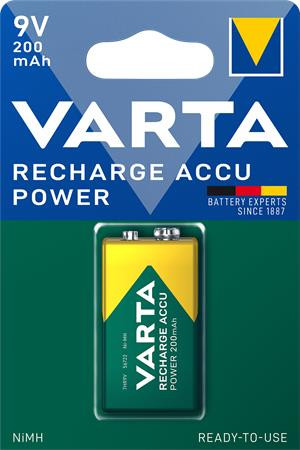 VARTA Tölthető elem, 9V, 1x200 mAh, előtöltött, VARTA "Power"