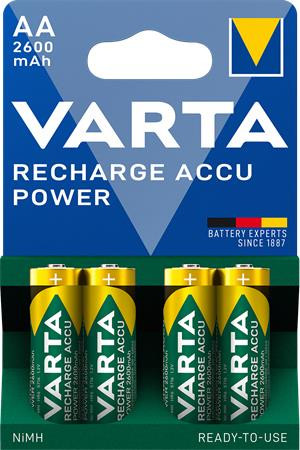 VARTA Tölthető elem, AA ceruza, 4x2600 mAh, előtöltött, VARTA "Power"