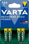   VARTA Tölthető elem, AAA mikro, 4x1000 mAh, előtöltött, VARTA "Power"