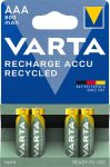   VARTA Tölthető elem, AAA mikro, újrahasznosított, 4x800 mAh, VARTA