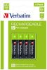 VERBATIM Tölthető elem, AAA mikro, 4x950 mAh, VERBATIM