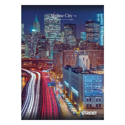 Füzet kockás STREET A/4 54 lapos Skyline