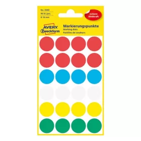   Etikett AVERY 3089 öntapadó jelölőpont vegyes 5 szín 18 mm 96 jelölőpont/csomag