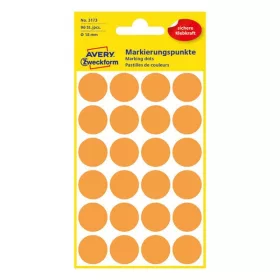 Etikett AVERY 3173 jelölőpont 18mm neon narancs 96 darabos