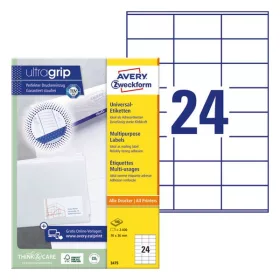   Etikett AVERY 3475 70x36mm univerzális 2400 címke/doboz 100 ív/doboz