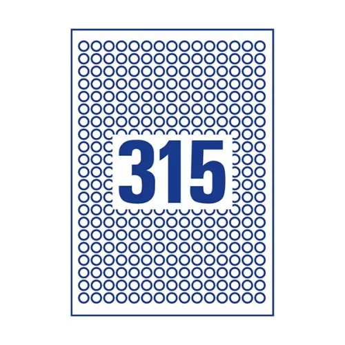 Etikett AVERY L6019REV-25 10mm kör univerzális