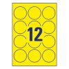 Etikett AVERY L7670Y-25 63,5mm laser kör visszaszedhető neonsárga 300 címke/doboz 25 ív/doboz