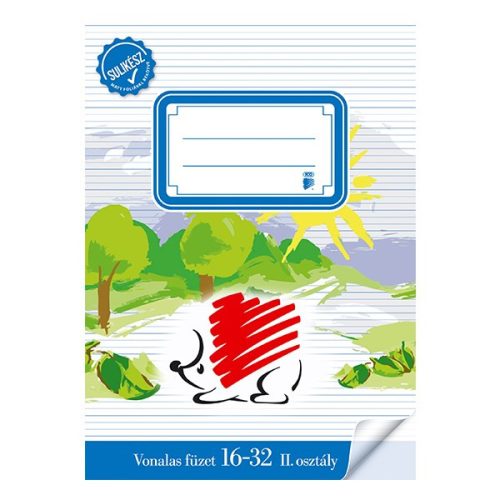 Füzet vonalas ICO Süni A/5 16-32 2. osztályos bekötött sulikész