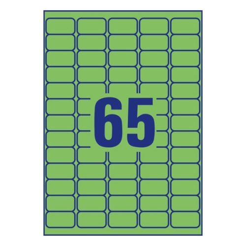 Etikett AVERY L4792-20 38,1x21,2mm zöld 1300 címke/doboz 20 ív/doboz