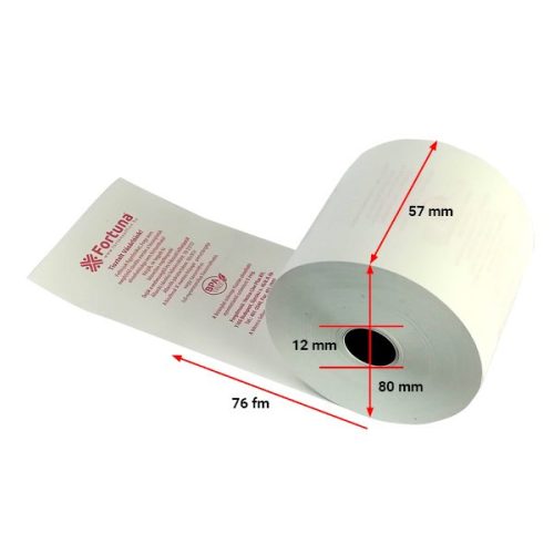 Thermo tekercs FORTUNA 57x80mm/12 76 fm BPA mentes