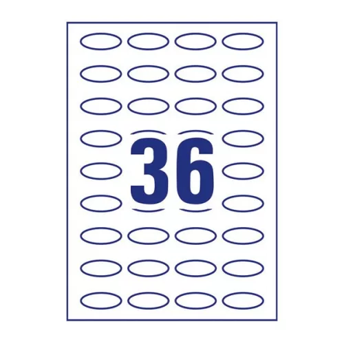 Etikett AVERY L5086  40x20mm ovális visszaszedhető 10 íves