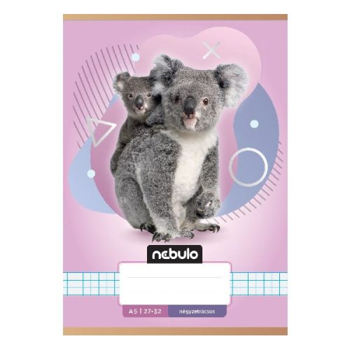 Füzet kockás NEBULO A/5 32 lapos 27-32 Állatok 16 darabos