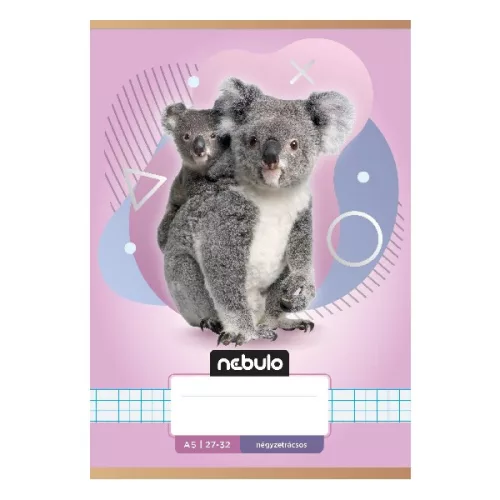 Füzet kockás NEBULO A/5 32 lapos 27-32 Állatok 16 darabos