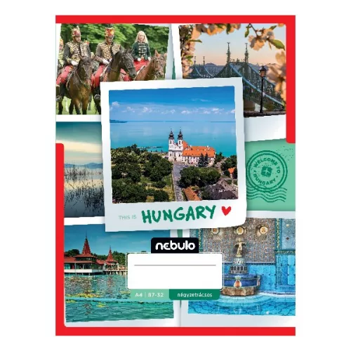 Füzet kockás NEBULO A/4 32 lapos 87-32 Ország-Város 12 darabos