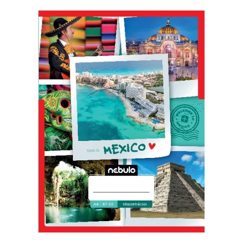 Füzet kockás NEBULO A/4 32 lapos 87-32 Ország-Város 12 darabos