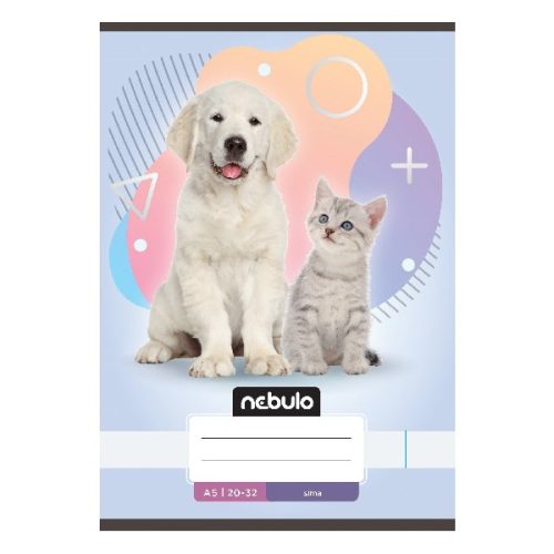 Füzet sima NEBULO A/5 32 lapos 20-32 Állatok 16 darabos