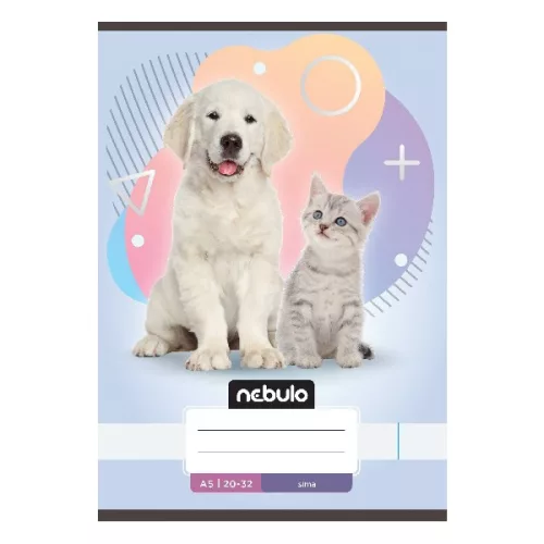 Füzet sima NEBULO A/5 32 lapos 20-32 Állatok 16 darabos