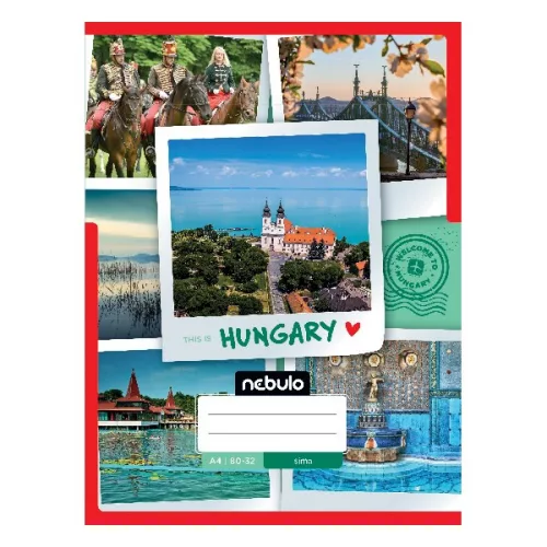 Füzet sima NEBULO A/4 32 lapos 80-32 Ország-Város 12 darabos