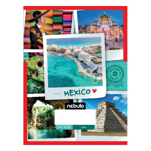 Füzet sima NEBULO A/4 32 lapos 80-32 Ország-Város 12 darabos