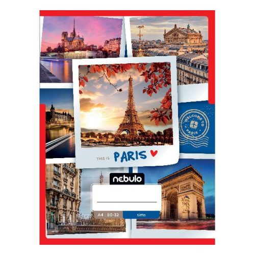Füzet sima NEBULO A/4 32 lapos 80-32 Ország-Város 12 darabos