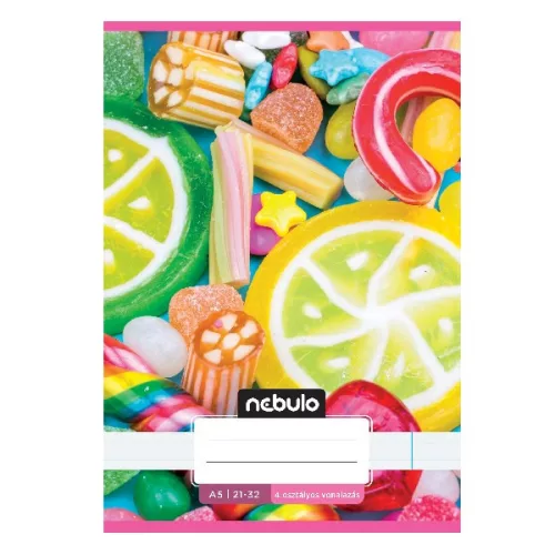 Füzet vonalas NEBULO A/5 32 lapos 21-32 4-8.osztályos Cuki II. 16 darabos