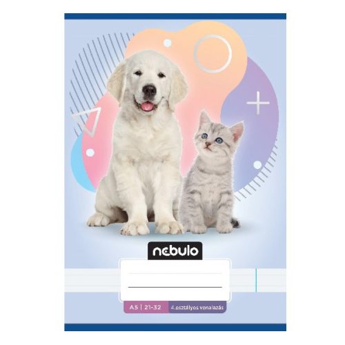 Füzet vonalas NEBULO A/5 32 lapos 21-32 4-8. osztályos Állatok 16 darabos