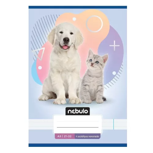 Füzet vonalas NEBULO A/5 32 lapos 21-32 4-8.osztályos Állatok 16 darabos