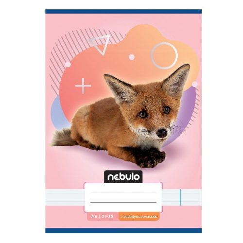 Füzet vonalas NEBULO A/5 32 lapos 21-32 4-8. osztályos Állatok 16 darabos