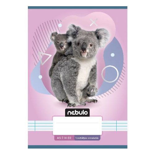 Füzet vonalas NEBULO A/5 32 lapos 14-32 1. osztályos Állatok 16 darabos
