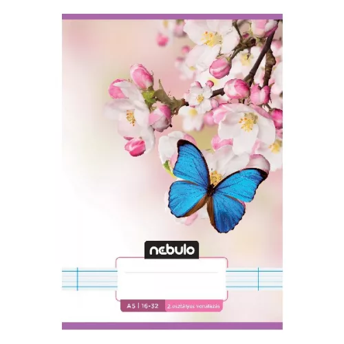 Füzet vonalas NEBULO A/5 32 lapos 16-32 2.osztályos Cuki 16 darabos