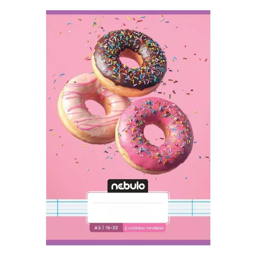 Füzet vonalas NEBULO A/5 32 lapos 16-32 2.osztályos Cuki 16 darabos