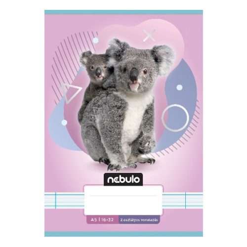 Füzet vonalas NEBULO A/5 32 lapos 16-32 2. osztályos Állatok 16 darabos