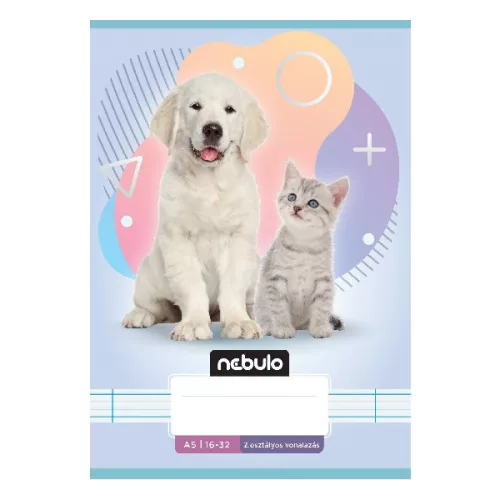 Füzet vonalas NEBULO A/5 32 lapos 16-32 2.osztályos Állatok 16 darabos